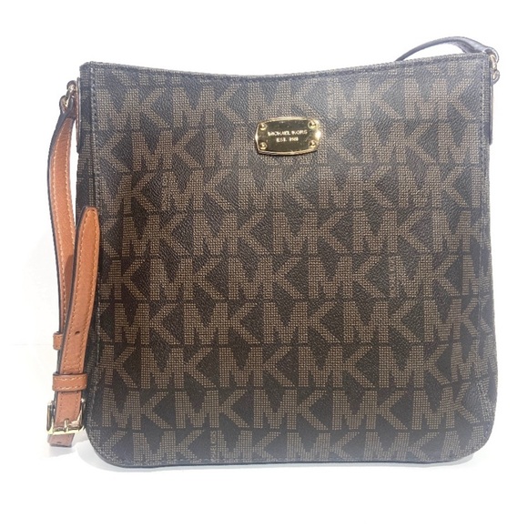 Michael Kors Jet Set Brown Crossbody Messenger Bag - Picture 1 of 8